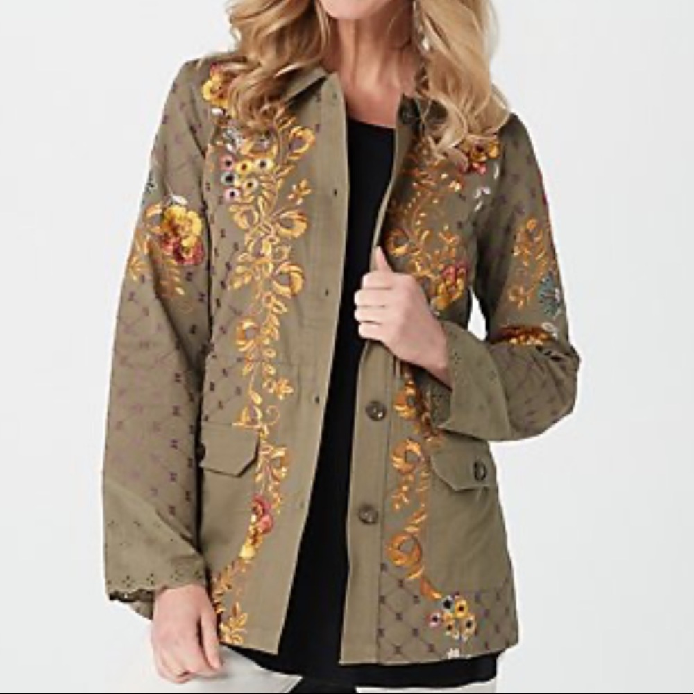LOGO Lavish Lori Goldstein embroidered jacket 3X